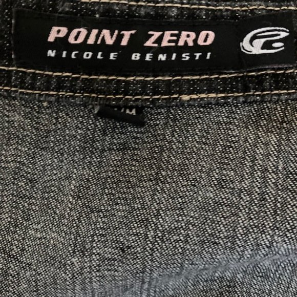 Point Zero ladies Black Denim Shirt Jacket Medium excellent - Picture 6 of 6